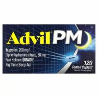 Advil, PM, Ibuprofen, 200 mg, 120 Coated Caplets