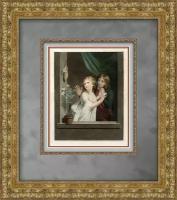 Роза расцвела. Первая любовь. 1820 г. У. Ричард (1765—1836) Картина антикварная Уникальный VIP подарок на свадьбу, годовщину или юбилей бракосочетания