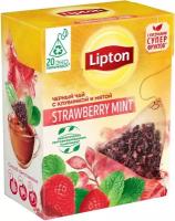 Чай чёрный Lipton Strawberry Mint, 20×