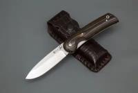 Складной нож из стали VG-10«Амур», рукоять пластик G-10 (коричневый цвет)