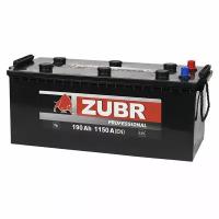 Аккумулятор автомобильный ZUBR Professional (без борта) 190 Ah 1250 A прямая полярность 510x218x225