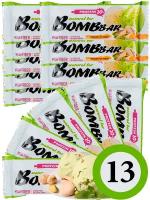 Протеиновый батончик Bombbar Protein Bar 13 x 60 г, Фисташковый-Пломбир