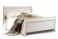Двуспальная кровать Лика с высоким изножьем, белая эмаль, 160x200 см