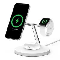 Беспроводная док-станция Belkin BOOST↑CHARGE PRO 3-in-1 Wireless Charger with MagSafe White