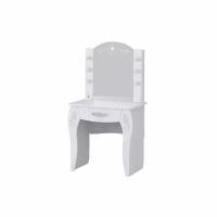 Стол туалетный с подсветкой Принцесса лиственница белая/омела глянец металлик