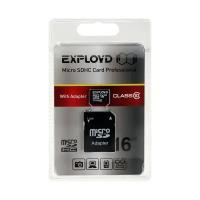 Exployd Карта памяти Exployd MicroSD, 16 Гб, SDHC, класс 10, с адаптером SD