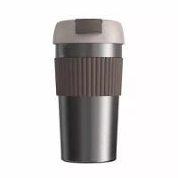 Термостакан-непроливайка KissKissFish Rainbow Vacuum Coffee Tumbler, (коричневый)