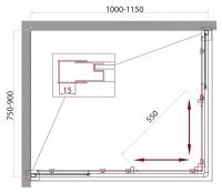 Душевой уголок BelBagno Unique 115x90 UNIQUE-AH-2-100/115-75/90-C-Cr стекло прозрачное, профиль хром, без поддона