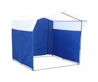 Торговая палатка Митек "Домик" 3,0х3,0 К бело-синяя (квадратная труба 20х20 мм)