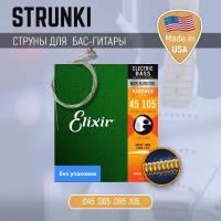 Струны для бас-гитары Elixir 14078 Nanoweb Light-Medium 45-105, без упаковки