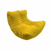 Бескаркасное дизайнерское кресло для отдыха aLounge - Acoustic Sofa - Yellow Shine (велюр, желтый) - лаунж мебель в гостиную, спальню, детскую, офис, на балкон