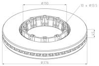 Диск тормозной 377*57,5 SAF SKRB9019I GL4079001002 (Golden Lion)