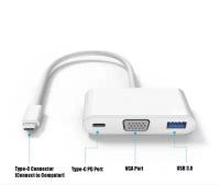 Адаптер Type-C на USB 3.0, VGA, Type-C для MacBook Pro, Air, iMac с возможностью зарядки