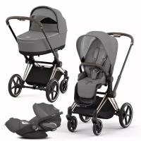 Коляска 3 в 1 Cybex PRIAM IV Soho Grey шасси Rosegold