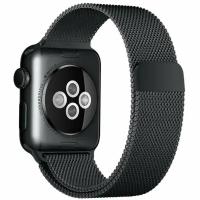 Ремешок Миланский сетчатый браслет Milanese Loop Space Black для часов Apple Watch 38mm