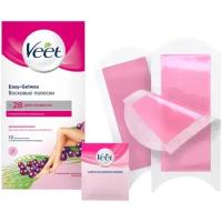 Восковые полоски Veet для нормальной кожи, c технологией Easy Gel-wax, 12 шт