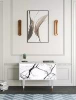 Комод - STORYZ - S1 Raven Marble, 93 x 69 x 48 см, Белый