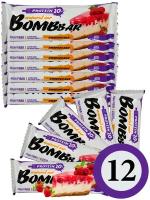 Протеиновый батончик Bombbar Protein Bar 12 x 60 г, Малиновый чизкейк