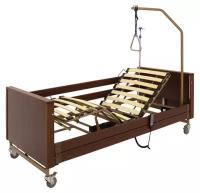 Кровать электрическая медицинская функциональная YG-1 (MosMed-YG-1- 4024М-21) коричневая для лежащих больных