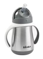 Поильник термос Beaba Tasse Paille INOX 250ML M. GREY 913536