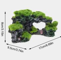 Декорация для аквариума Скала с мхом 17*8*9,5 см