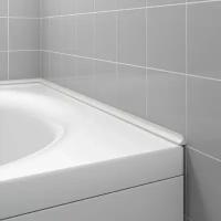 Акриловый плинтус бордюр для ванной BNV ГЛ12 75 сантиметров правая сторона, серый цвет, глянцевая поверхность