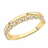 Золотое кольцо Золотые узоры 04-61-0211-00 с цирконием, Золото 585°, размер 17
