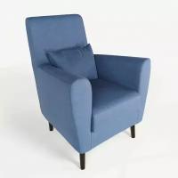 Кресло мягкое Грэйс D-11 (синий) на высоких ножках с подлокотниками в гостиную, офис, зону ожидания, салон красоты