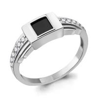 Серебряное кольцо Aquamarine А68737АЧ с фианитом, Серебро 925°, размер 19