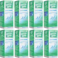 Растворы для контактных линз Alcon Opti - Free Pure Moist 2400 мл (8 растворов по 300 мл) + 8 контейнеров для линз. Алкон Опти-Фри Пьюр Мойст