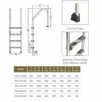 Лестница Emaux Standart NSL315-S 3 ступени, AISI-304 (88076502), цена указана за 1 шт