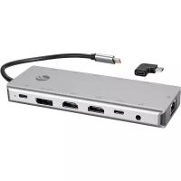 Адаптер TypeC -->(2HDMI+DP)4K*60Hz+3USB3.0+TC+USB2.0+RJ45+SD+TF+PD+audio+TCадаптер, VCOM