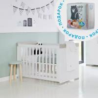 Кровать IKID STROMBOLI 120*60 см + Постельное белье FUNNABABY Lets Go 4 предмета