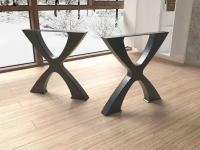 Дизайнерская опора для стола металлическая, подстолье Х-образной формы (2 шт.)