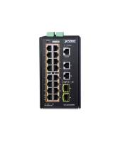 Коммутатор Planet IP30 Industrial L2+/L4 16-Port 1000T 802.3at PoE+ 2-Port 1000T + 2-port 100/1000X SFP Full Managed Switch