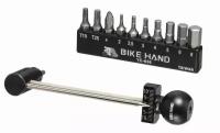Ключ динамометрический, предназначен для проверки и затяжки болтов на раме и деталях на безопасном уровне, набор бит: 2/2,5/3/4/5/6/8 мм, torx: T10/T25, диапазон: 2-10 Нм, размер: 1/4 ", отвертка Phillips, YC-617-2S Bike Hand