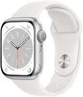 Apple Watch Series 8 GPS, 41mm Aluminum Case with White Sport Band (MP6K3)