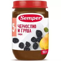 Semper - пюре чернослив и груша, 5 мес., 190 гр