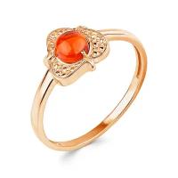 Ювелирное изделие кольцо серебро 925 пробы с золочением натуральным камнем оранжевый Опал, размер 17.5