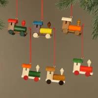 Breitner Набор деревянных ёлочных игрушек Сказочные Паровозики 5 см, 6 шт, подвеска *