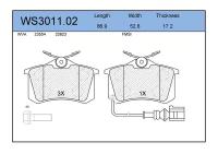 Колодки тормозные дисковые зад JEENICE WS3011.02