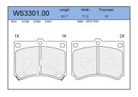 Колодки тормозные дисковые перед JEENICE WS3301.00