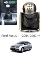 Ручка КПП с чехлом для Форд Фокус/Ford Focus 2004-2007 5 speed серебристая крышечка