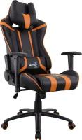 Кресло игровое Aerocool AC120 AIR-BO, обивка: ПВХ/полиуретан, цвет: черный/оранжевый/черный/оранжевый