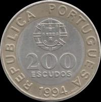 Монета 200 эскудо 1994 г