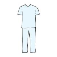 Хирургическая одежда рубашка и брюки, одноразовая, нестерильно, размер 48-50, голубая, 1 упак