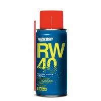 Квант продажи 2 шт. Смазка универсальная RW-40 (аналог WD-40) 100 мл, аэрозоль с трубочкой, RUNWAY, RW6094