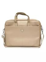 Сумка для ноутбуков 15"/16" Guess Saffiano Bag with Triangle metal logo Beige (GUCB15PSATLE)