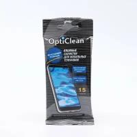 Влажные салфетки OptiClean, для мобильных телефонов, 15 шт., 4 штуки