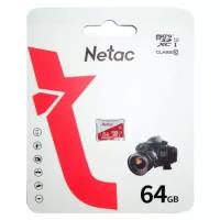 Карта памяти 64Gb - Netac MicroSD P500 Eco UHS-I Class 10 NT02P500ECO-064G-S (Оригинальная!)